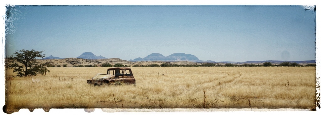 american pick up stepside rotting in the deserts of africa