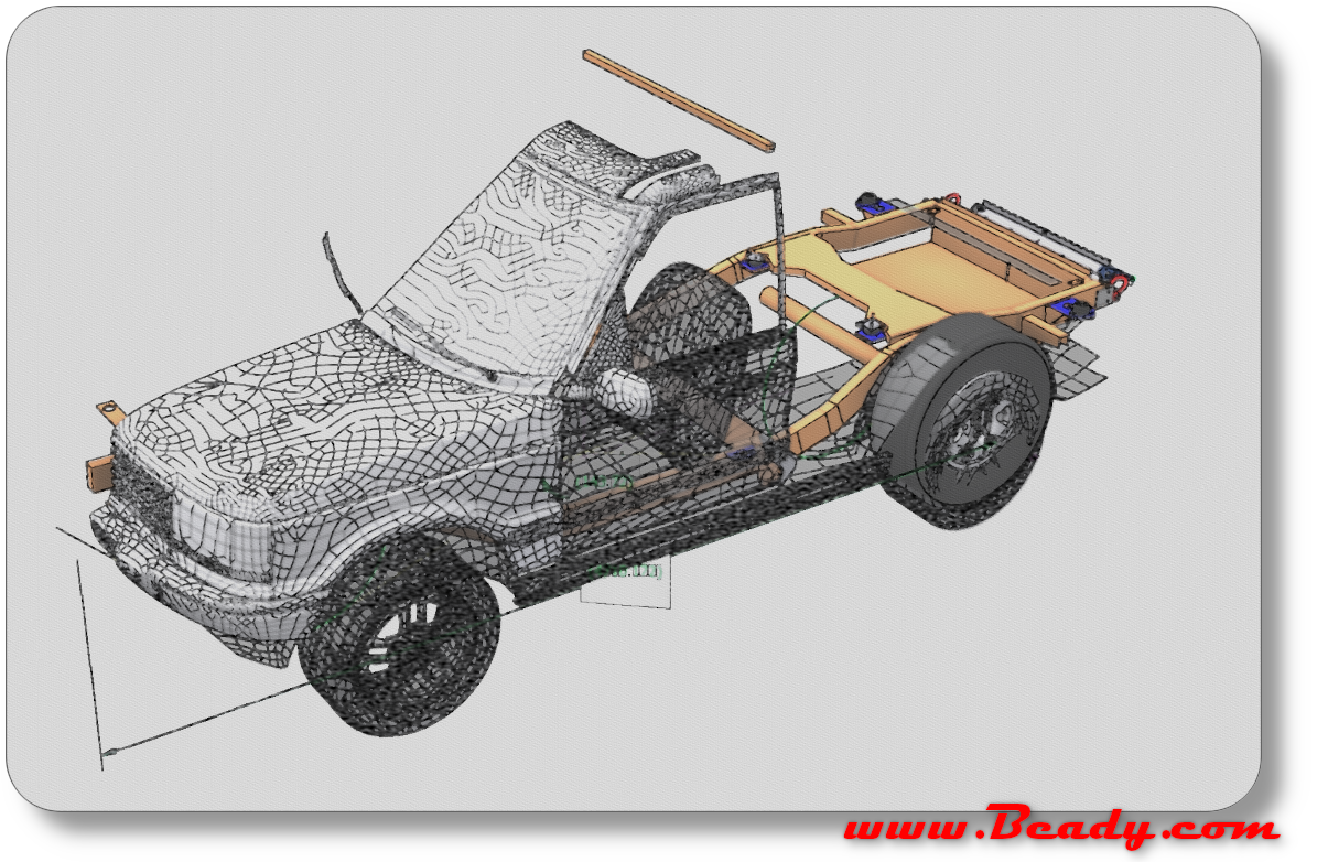 CAD model of P38 cab and chassis range rover for download free